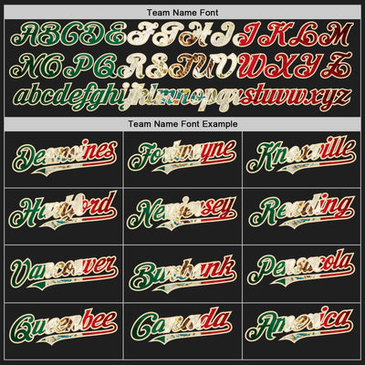 Custom Black Vintage Mexican Flag Kelly Green Red-City Cream Authentic Two Tone Baseball Jersey