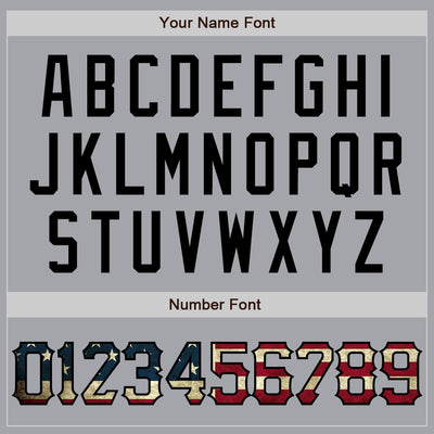 Custom Gray Vintage USA Flag Royal-Black Authentic Two Tone Baseball Jersey