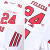 Custom White Red-Black Mesh Authentic Football Jersey
