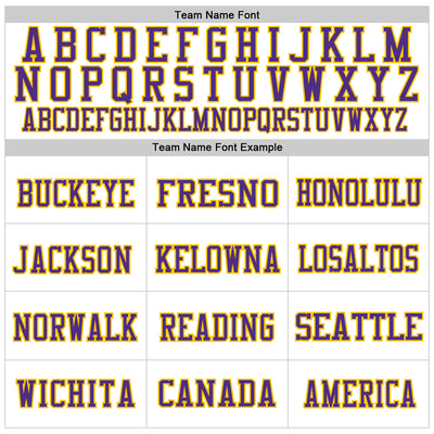 Custom White Purple-Gold Mesh Authentic Throwback Football Jersey