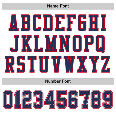 Custom White Navy-Red Mesh Authentic Throwback Football Jersey