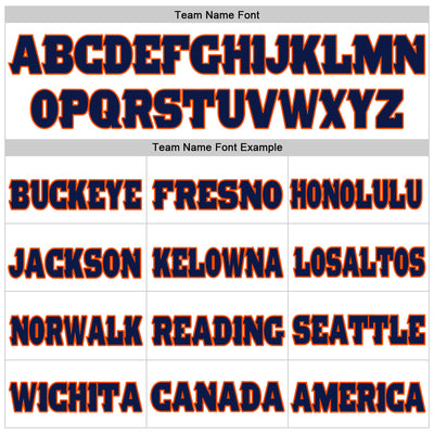 Custom White Navy-Orange Mesh Authentic Football Jersey