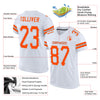Custom White Orange-Gray Mesh Authentic Football Jersey