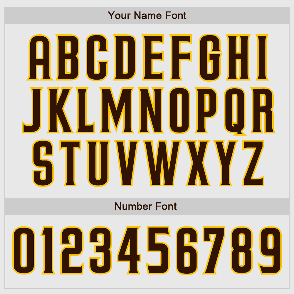 Custom White Gold Pinstripe Brown-Gold Authentic Baseball Jersey