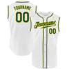 Custom White Green-Gold Authentic Sleeveless Baseball Jersey