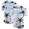 Custom White White-Light Blue 3D Pattern Design Hawaii Palm Trees Performance T-Shirt