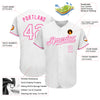Custom White White-Pink Authentic Baseball Jersey