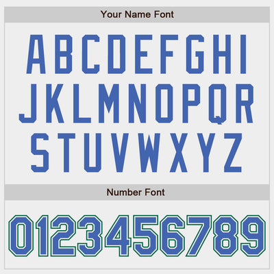 Custom White Blue-Kelly Green Authentic Baseball Jersey