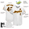 Custom White Brown-Gold Authentic Baseball Jersey