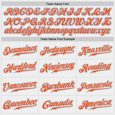 Custom White Powder Blue-Orange Authentic Baseball Jersey