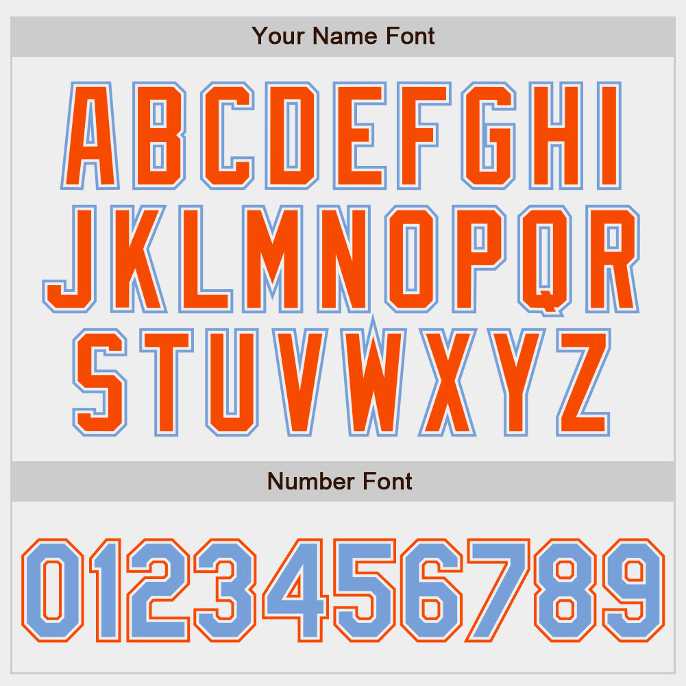 Custom White Powder Blue-Orange Authentic Baseball Jersey