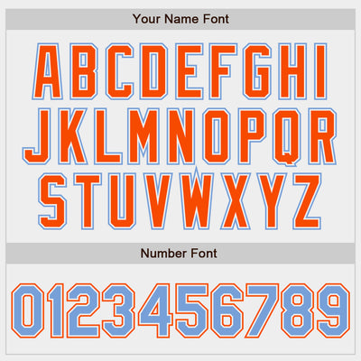 Custom White Powder Blue-Orange Authentic Baseball Jersey