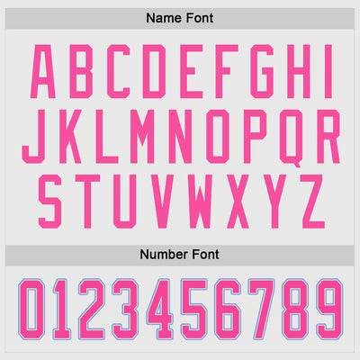 Custom White Pink-Light Blue Hockey Jersey