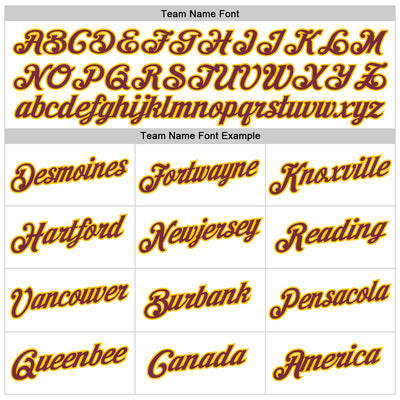 Custom White Burgundy-Gold Performance T-Shirt