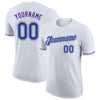 Custom White Purple-Teal Performance T-Shirt
