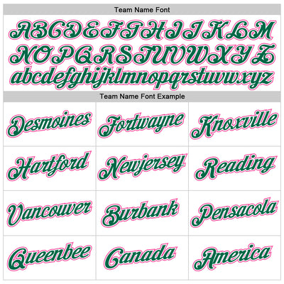 Custom White Pink-Kelly Green Performance T-Shirt