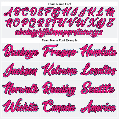 Custom White Light Blue Black-Hot Pink Authentic Baseball Jersey