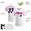 Custom White Purple Black-Pink Authentic Baseball Jersey