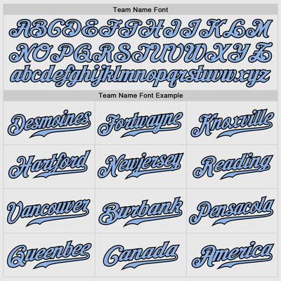 Custom White Black Pinstripe Light Blue-Black Authentic Baseball Jersey