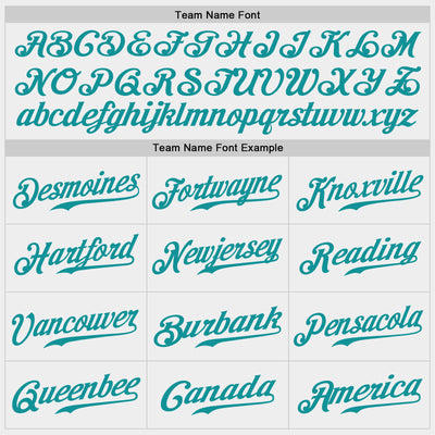 Custom White Teal Authentic Baseball Jersey