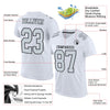 Custom White Silver-Black Mesh Authentic Football Jersey