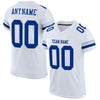 Custom White Royal-Silver Mesh Authentic Football Jersey
