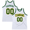 Custom White Green-Gold Authentic Throwback Basketball Jersey