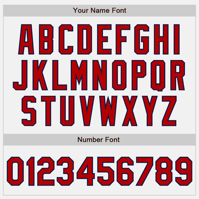 Custom White Red-Navy Authentic Baseball Jersey