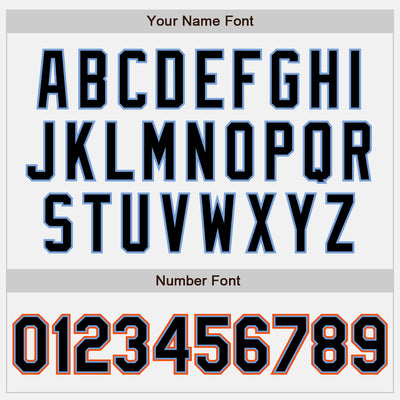 Custom White Black Powder Blue-Orange Authentic Baseball Jersey