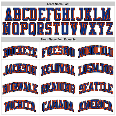 Custom White Royal Orange-Black Authentic Throwback Basketball Jersey