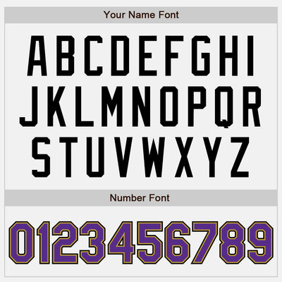 Custom White Purple Pinstripe Purple Old Gold-Black Authentic Baseball Jersey