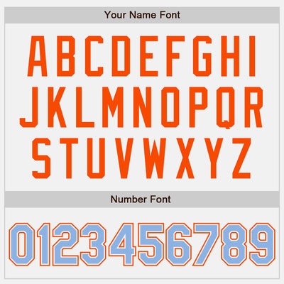 Custom White Light Blue Pinstripe Light Blue-Orange Authentic Baseball Jersey