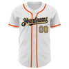Custom White Old Gold Navy-Orange Authentic Baseball Jersey