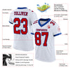 Custom White Red-Royal Mesh Authentic Football Jersey