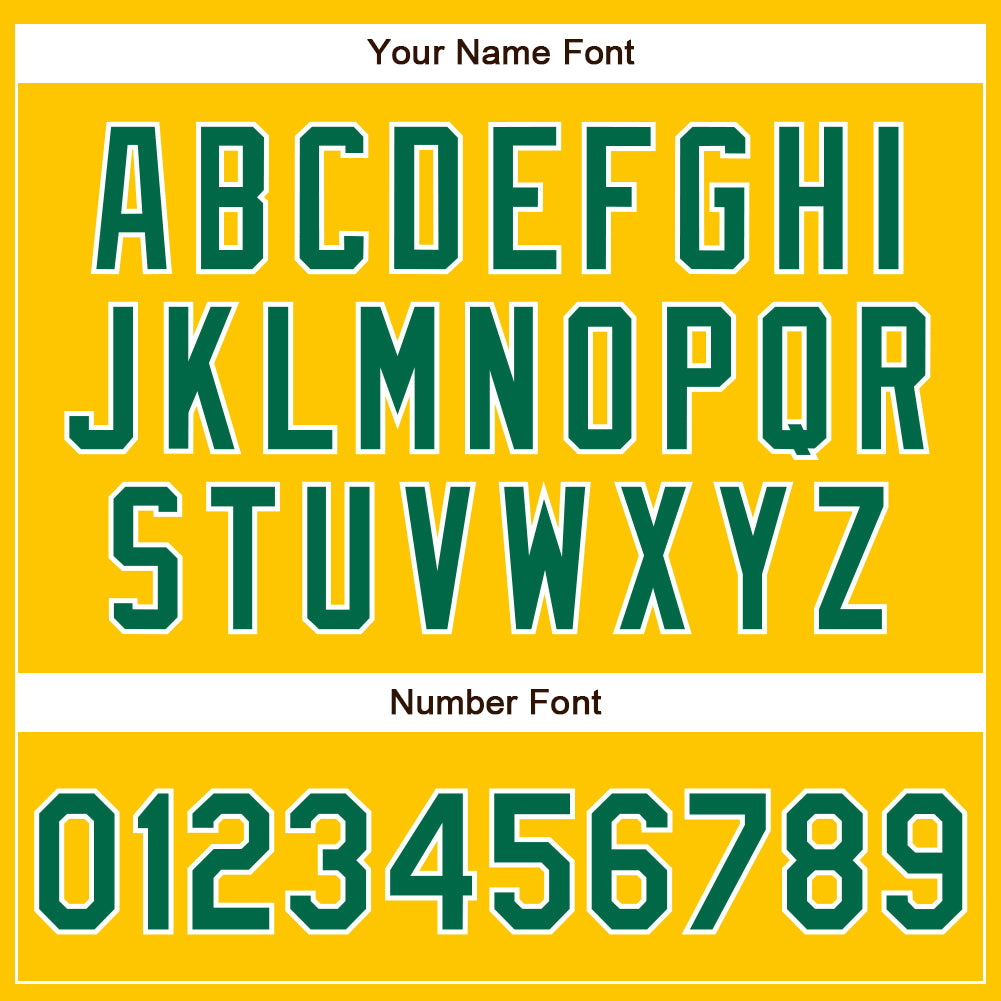 Custom Yellow Kelly Green-White Authentic Baseball Jersey