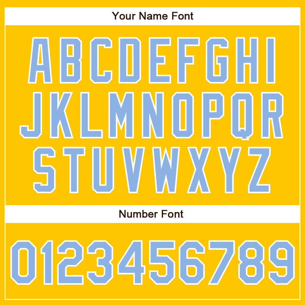 Custom Yellow Light Blue-White Authentic Baseball Jersey