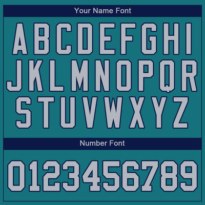 Custom Teal Gray-Navy Authentic Baseball Jersey