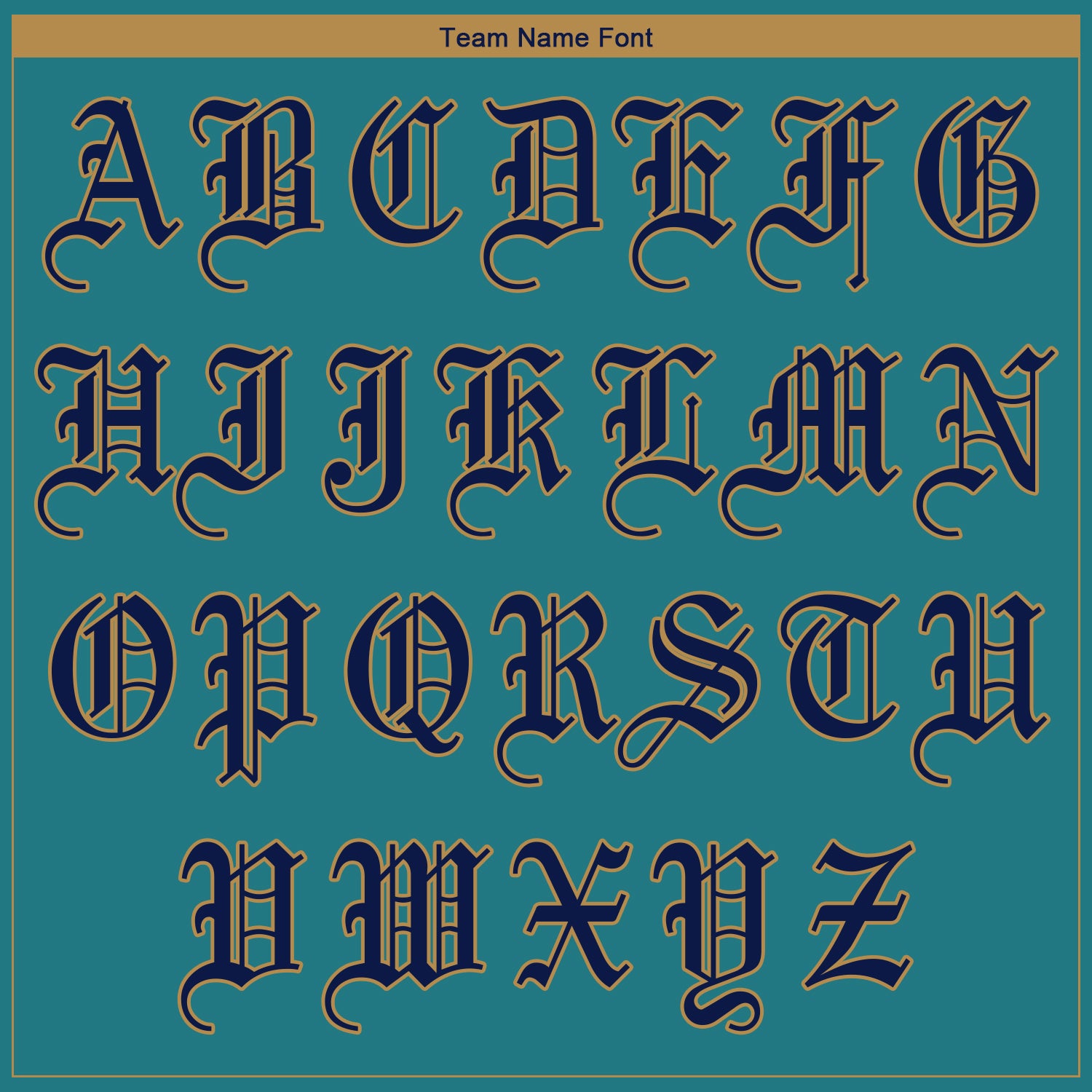 Custom Teal Navy-Old Gold Authentic Baseball Jersey