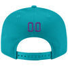Custom Aqua Purple-White Stitched Adjustable Snapback Hat
