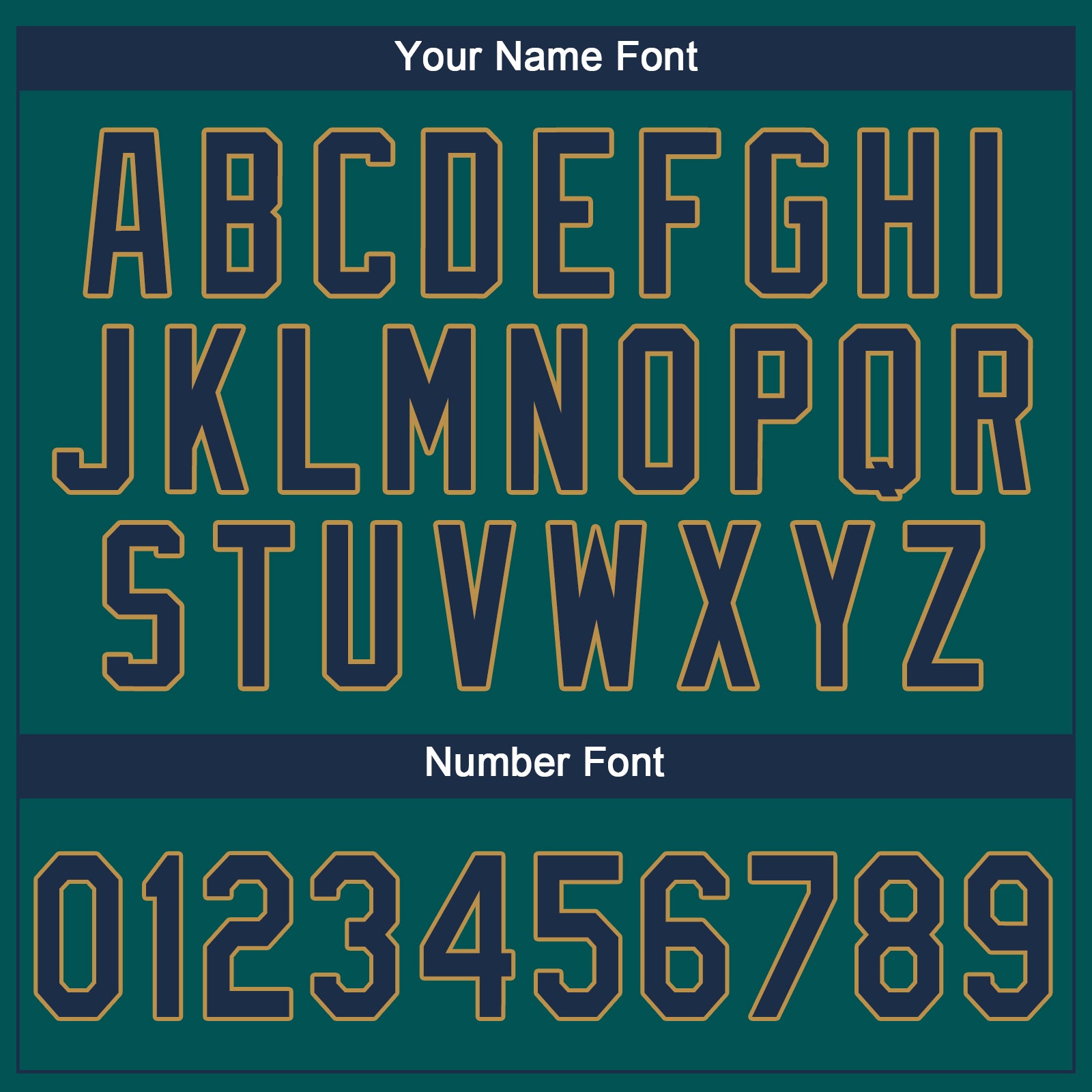 Custom Aqua Navy-Old Gold Performance T-Shirt