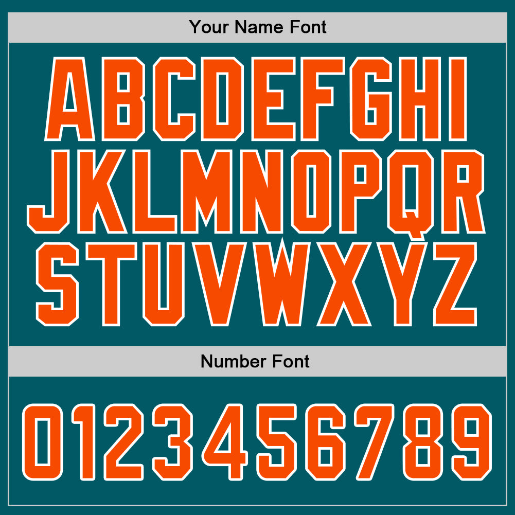 Custom Teal Orange-White Authentic Baseball Jersey