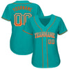 Custom Aqua Orange-White Authentic Drift Fashion Baseball Jersey