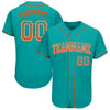 Custom Aqua Orange-White Authentic Drift Fashion Baseball Jersey