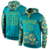 Custom Stitched Aqua Aqua-Gold 3D Pattern Design Sports Pullover Sweatshirt Hoodie