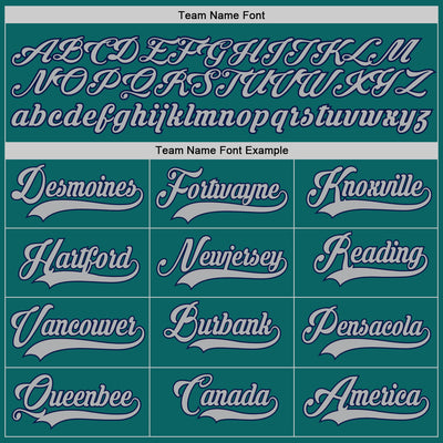 Custom Teal Gray-Navy Authentic Baseball Jersey