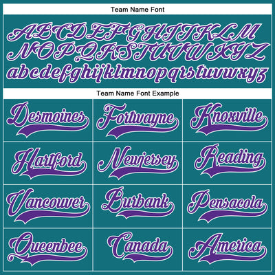 Custom Teal Purple Pinstripe Purple-White Authentic Baseball Jersey