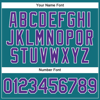 Custom Teal Purple Pinstripe Purple-White Authentic Baseball Jersey