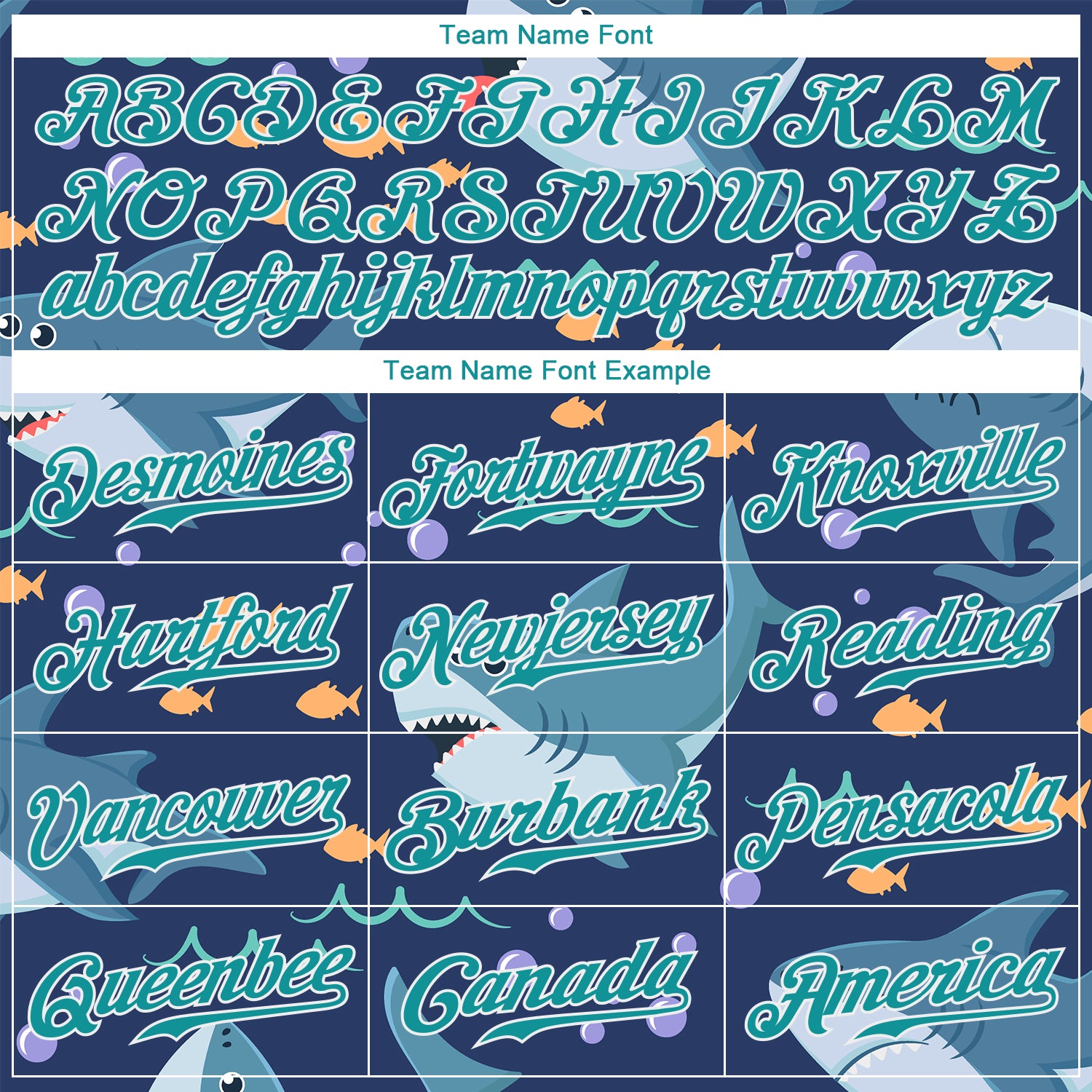 Custom Teal Teal-White 3D Pattern Design Sharks Authentic Baseball Jersey