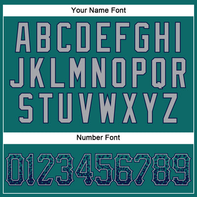 Custom Teal Navy-Gray Authentic Drift Fashion Baseball Jersey