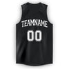Custom Black White V-Neck Basketball Jersey